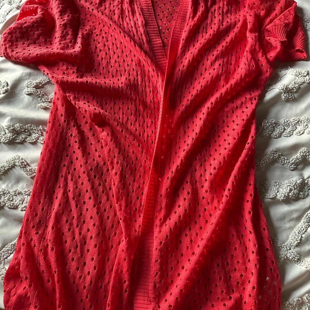 Vibrant Red Cover-Up Short Sleeve